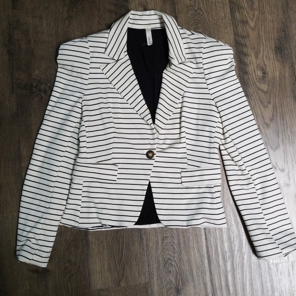 Black and white striped blazer